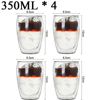 Double Wall Borosilicate Glass Mug Set for Hot Drinks - Smarsty