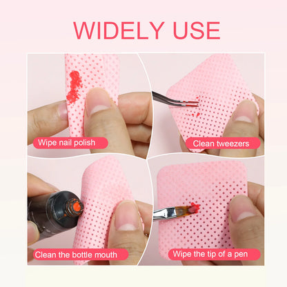 1080pcs Boxed Nail Art Lint-Free Eyelash Glue Wipes Paper Gel Polish Remover Clean Glue Cotton Pads Beauty Cleaning Tools - Smarsty