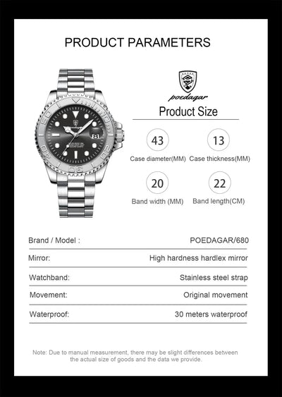 Luxury Waterproof Men's Quartz Watch with Luminous Features - Smarsty