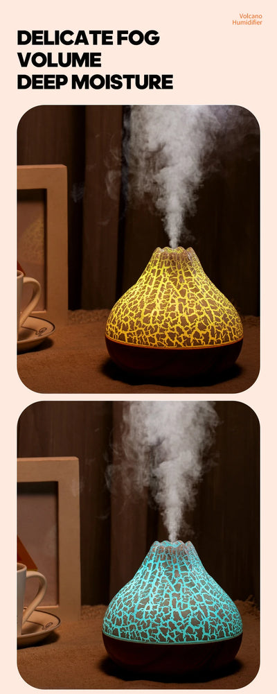 Volcano Air Humidifier with Colorful Night Light - Smarsty