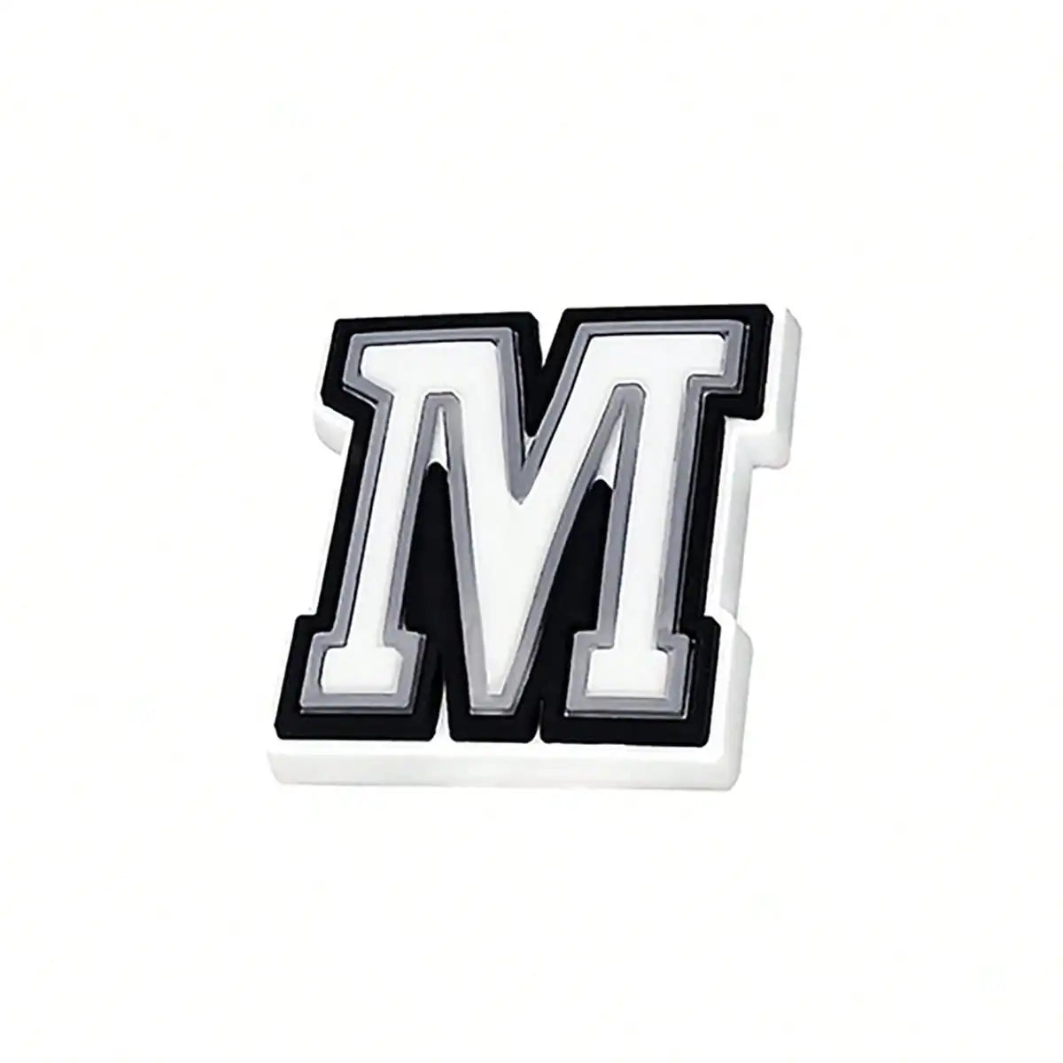 1pc Black White Alphabet Shoe Charm, PVC Shoe Accessory For Crocs, Wristband, Slipper,DIY Accessories Gifts For Holiday Party