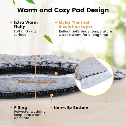 Winter Self-Heating Pet Pad Blanket for Dogs Cats, No Electricity Thermal Mat with Anti-Slip BottomWarm Cushion for Puppy Kitten - Smarsty