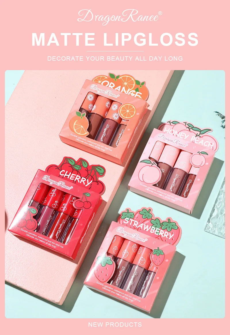 Mini Velvet Matte Lip Gloss Set for Long-Lasting Hydration - Smarsty