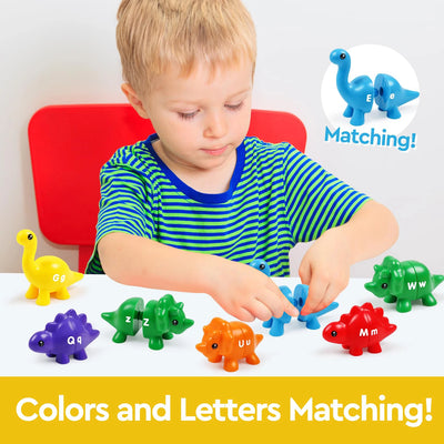 Dinosaur Matching Game Toys Alphabet Matching / Number Matching Montessori Toy for Kids Learning Colors Numbers Letters Toy - Smarsty