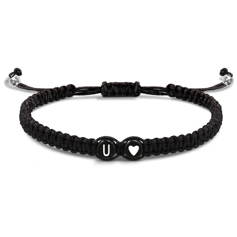Handmade Adjustable Heart Initial Bracelets for Friendship - Smarsty