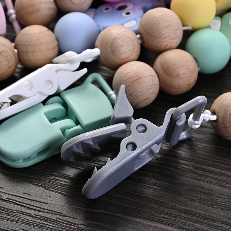 Baby Soother Plastic Pacifier Clip Animal Cartoon Silicone Dummy Holder Chain For Baby Nipple Chain Nursing Chew Toy Shower Gift