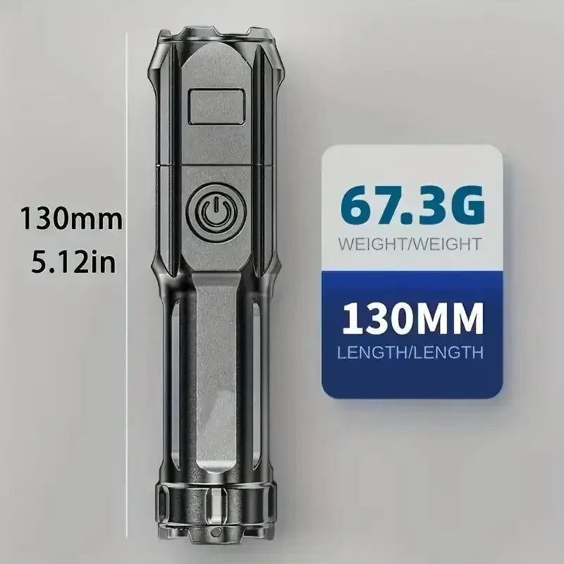 4 Lighting Mode Super Bright LED Flashlights Telescopic Zoom Tactical Torch USB 18650 Long-Range Waterproof Camping Flashlight by Smarsty