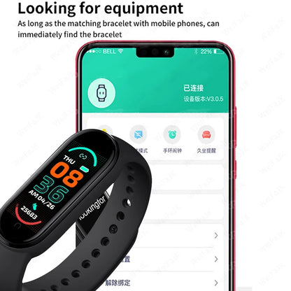 M6 Smart Watch for Fitness Tracking and Heart Rate Monitoring - Smarsty
