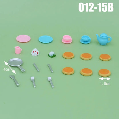 Dollhouse Furniture Kitchen Play Set Miniature Refrigerator 1:12 Mini Food Living Room Sofa Set Pretend Play Accessores Toy by Smarsty