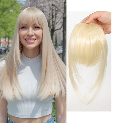 Synthetic Hair Clip-In Bangs Cut Wispy Fringe with Sideburns Dark Brown Natural Look for Women Daily Party Wear - Smarsty