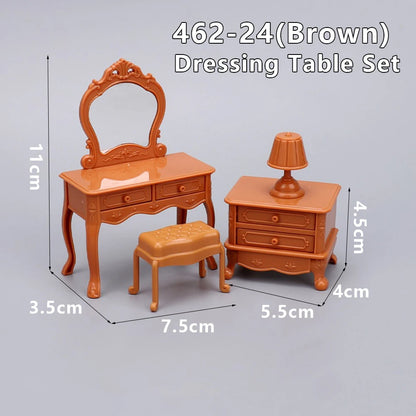 1:12 Dollhouse Miniature Cradle Crib Surround Bed Piano Table Set Furniture Kitchen Model Decor Toy Doll House Accessories