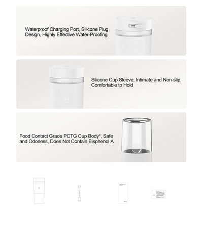 XIAOMI MIJIA Portable Juicer Cup 2 Electric Fruit Blender Machine Orange Juicer Kitchen Food Processor Make Juice Extractor Home by Smarsty