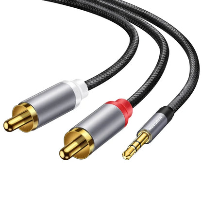 3.5mm to 2 RCA Audio Splitter Cable for Clear Sound - Smarsty