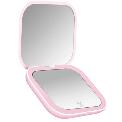 Compact LED Makeup Mirror with 2X Magnification for Travel - Smarsty