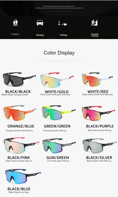 Cycling Sunglasses Sports Cycling Glasses Bike Eyewear MTB Dark Glasses Outdoor Bicycle Goggles for Men Women Sunglasses UV400 by Smarsty