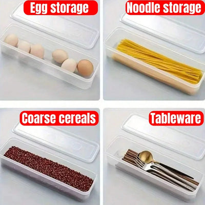 1/2/4Pcs Refrigerator Storage Boxes With Lid Plastic Fresh Keeping Box Kitchen Scallions Cilantro Eggs Noodles Sealed Container by Smarsty