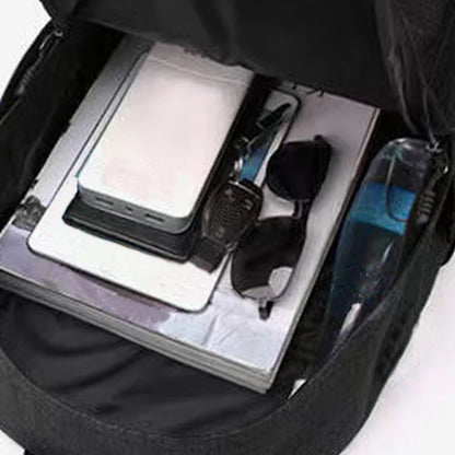 Men's backpack made of nylon, suitable for school, business trips and single or double shoulder carrying - solid color design - Smarsty