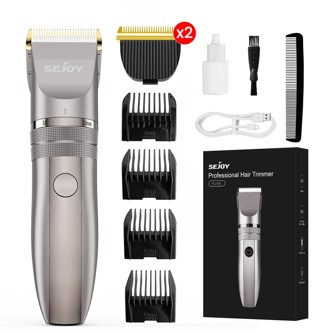 Sejoy Electric Hair Clippers Men Professional kit USB Rechargeable Men's Barber Hair Cutting Machine Beard Trimmer For Men Kids - Smarsty