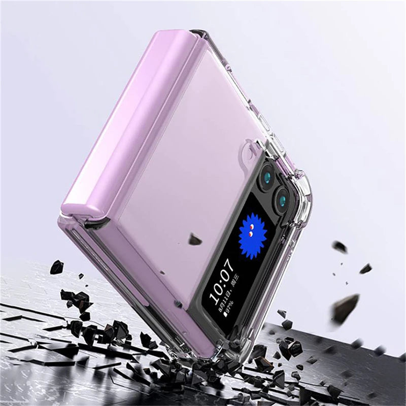 Transparent MagSafe Case With Air Cushion Shockproof Z Flip - Smarsty