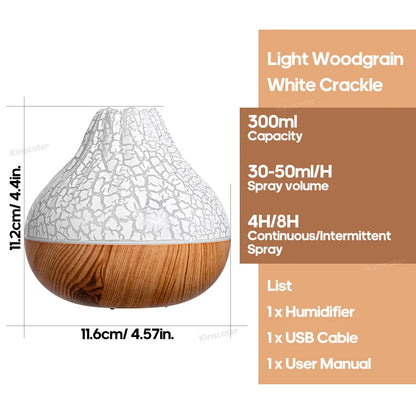 300ml Electric Volcano Air Humidifier with Colorful Mist - Smarsty
