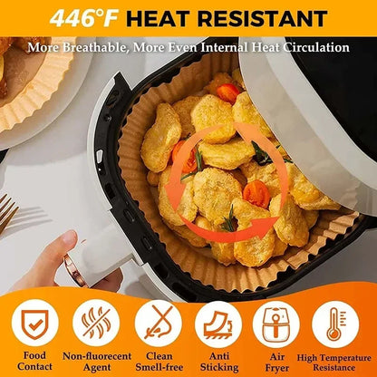 Air Fryer Disposable Baking Paper Mats 50/100PCS Nonstick Absorbent Design - Smarsty