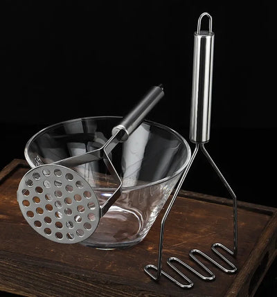 Stainless Steel Potato Masher Manual Fruit Vegetable Pressure Mud Machine Kitchen Children Food Crusher Complementary Gadget by Smarsty