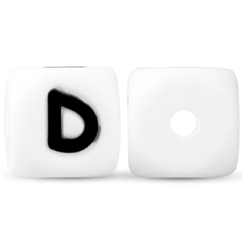 50Pcs Silicone Alphabet Beads White DIY Jewelry Making - Smarsty