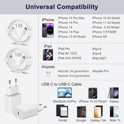 30W USB C Fast Charger For iPhone Pro Series Cable - Smarsty