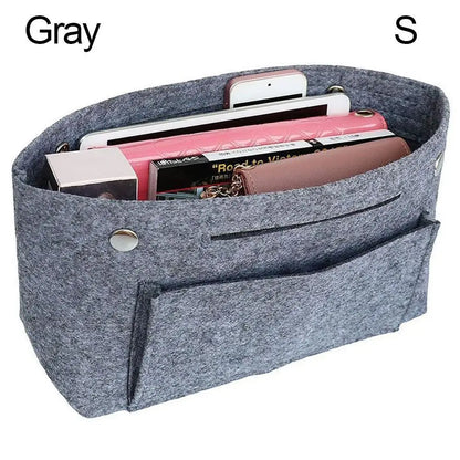 Women's Organizer Handbag Felt Travel Bag Insert Liner Purse Organiser Pouch
