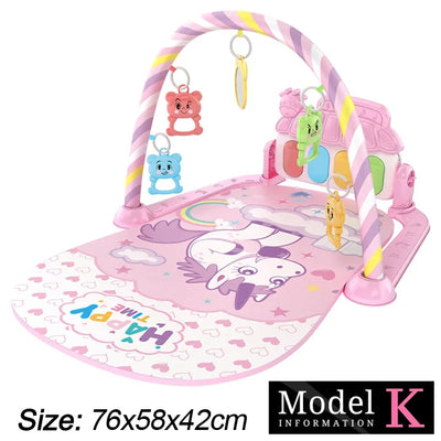 Baby Fitness Stand Music Play Gym Activity Toys Newborn Piano Crawling Blanket Pedal Game Pad Early Education 0-36 Months Gifts by Smarsty