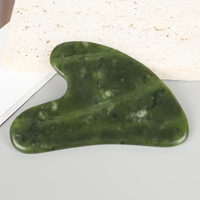 Helu Jade Gua Sha Tool Xiuyan Jade Heart-shape Massager Neck Massage Guasha Beauty Product Skin Care health Tool - Smarsty