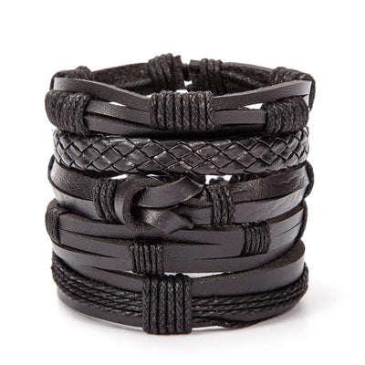 Viking Leather Bracelet For Men Adjustable Skull Design - Smarsty