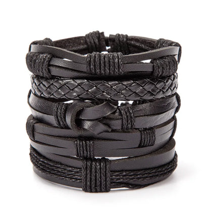 Viking Leather Bracelet For Men Adjustable Skull Design - Smarsty