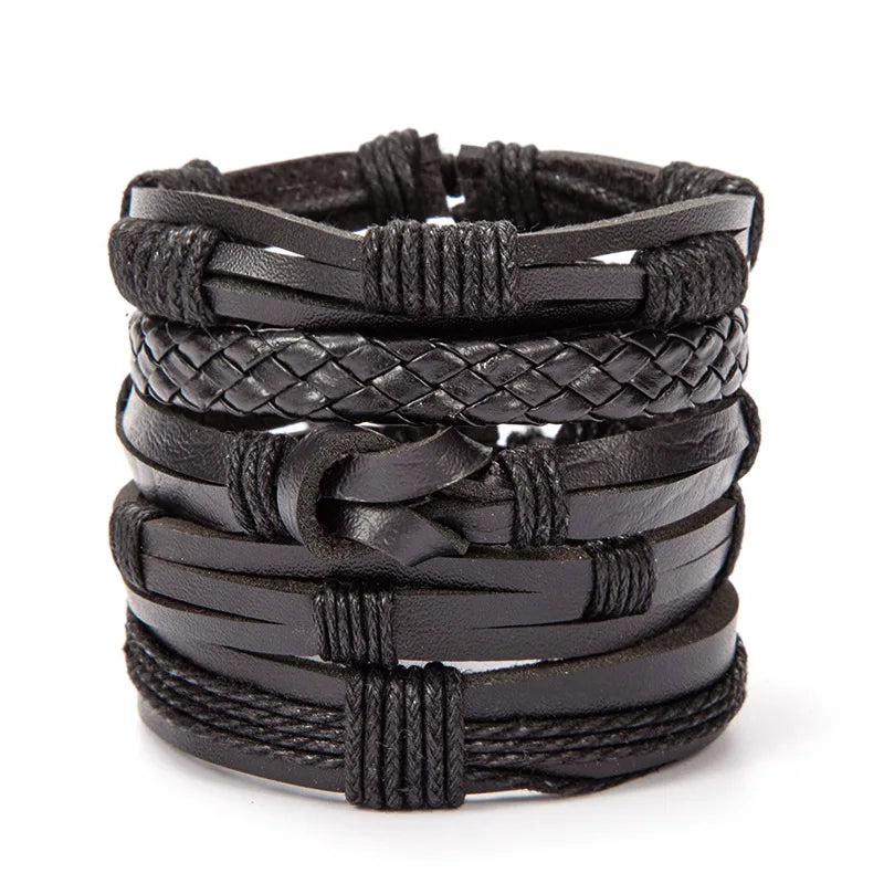 Viking Leather Bracelet For Men Adjustable Skull Design - Smarsty