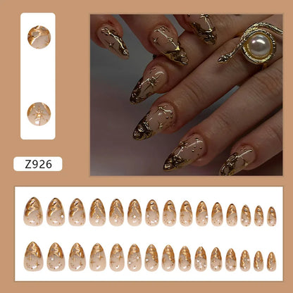 24pcs Flower Design Fake Nail Tips Full Cover - Smarsty