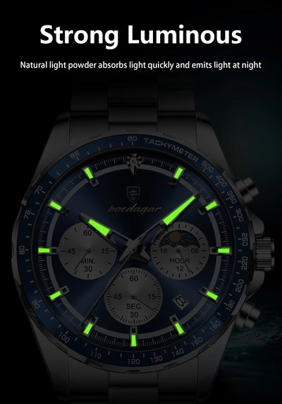 Waterproof Stainless Steel Men's Chronograph Watch - Smarsty