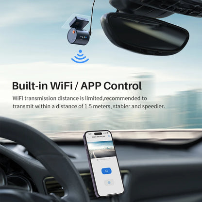 2K Tiny Car DashCam With WiFi App And Voice Control - Smarsty