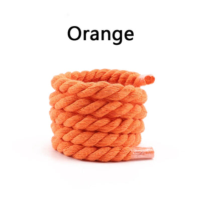 Quality Round Shoelaces Colorful 1CM Thicker Cotton Shoelace Running Sneakers Laces 1Pair 100/120/140CM Boots Shoe laces Shoes - Smarsty