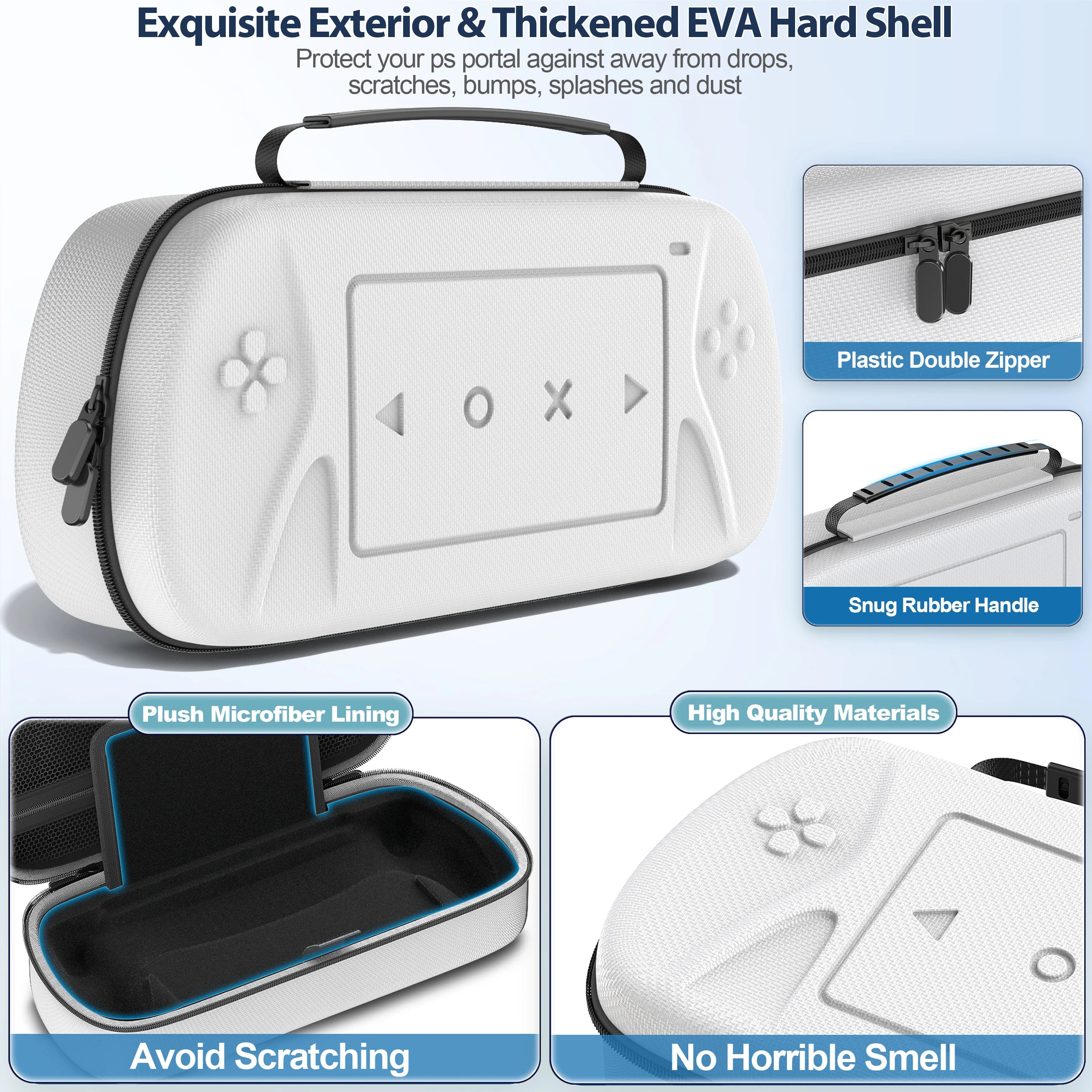 for PlayStation Portal Remote Player Hard Carrying Shell Case With Screen Protective Cover PS Portal Accessories Storage Bag - Smarsty