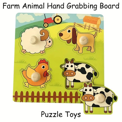 1 Set Shape Matching Farm Animals Puzzle Children's Enlightenment Early Education Cognitive Benefits Intelligence Toys - Smarsty