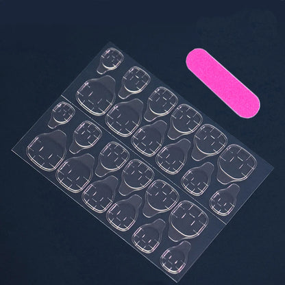 24 Square Short Fake Nails with Glue and File - Smarsty