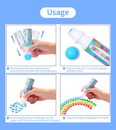 Ohuhu Washable Large Dot Makers Bingo Pen Mini Graffiti Flowing Pen Washable Paint Signature Pen Watercolor Pen Painting Tools - Smarsty