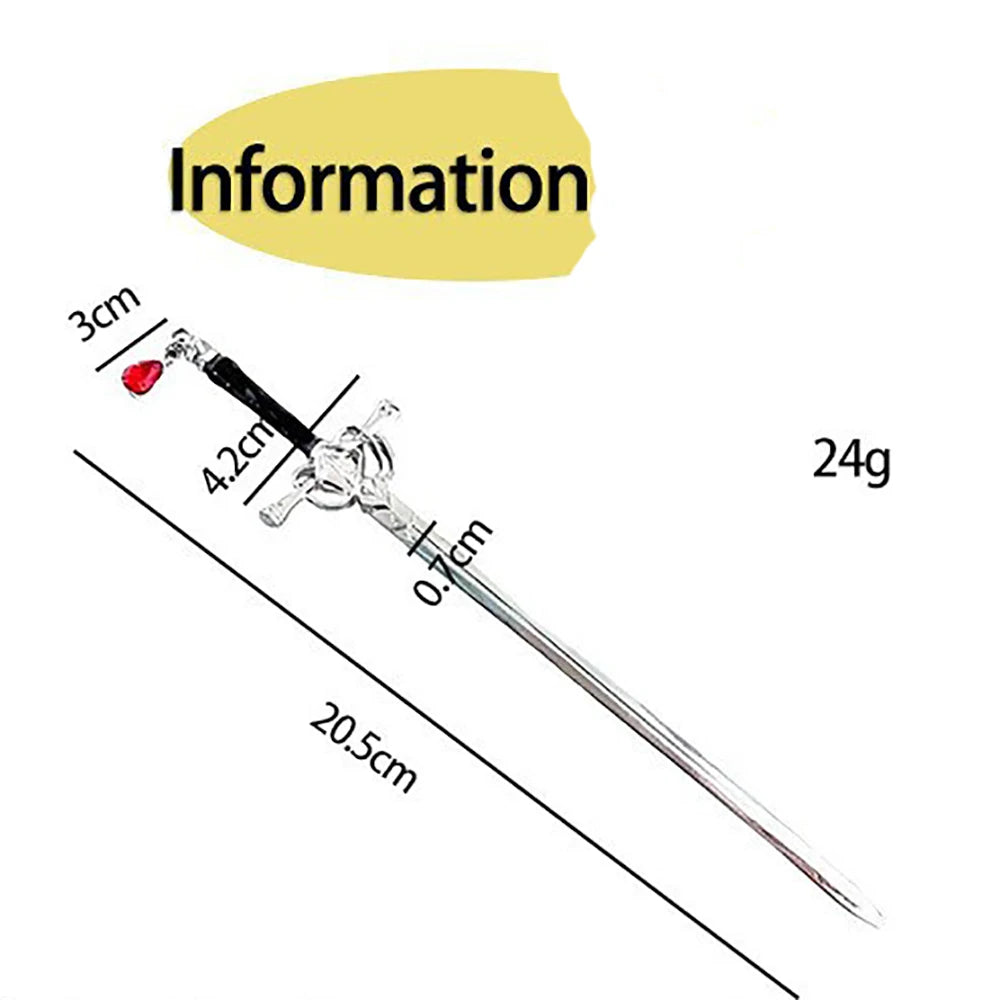 Chinese Style Sword Hairpin for Women with Ruby Accent - Smarsty