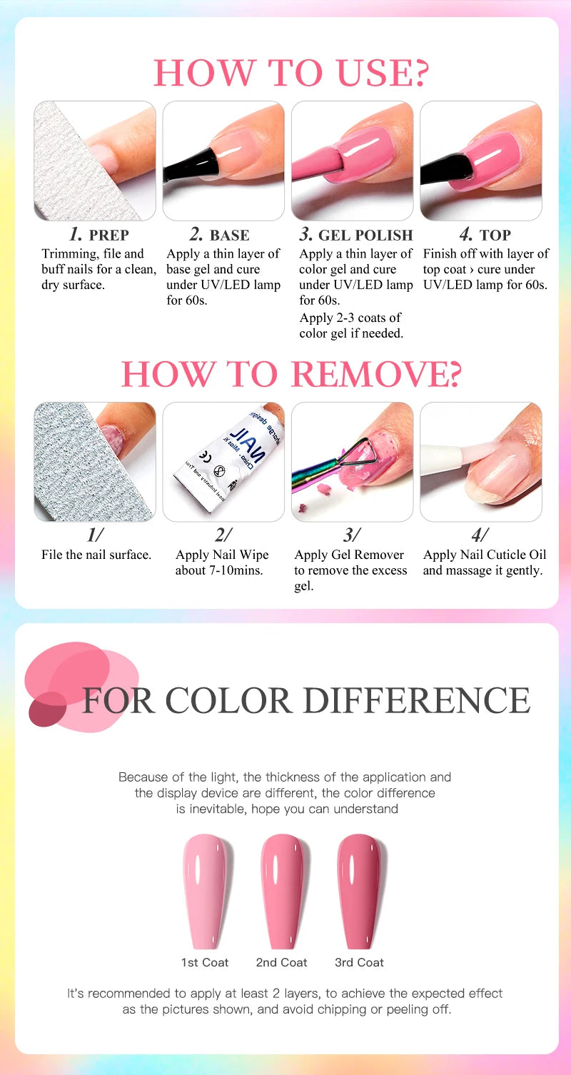 6pc All-Season Gel Nail Polish Set for Long-Lasting Manicure - Smarsty