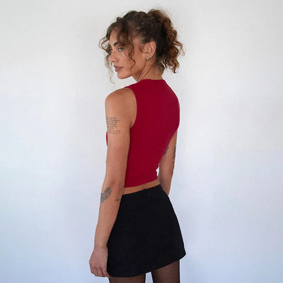 Y2K Women'S Bow Tie-Up Tank Tops Wide Shoulder Straps Bandage Camisole Sexy Low Cut Crop Tops Female Vest Tops - Smarsty
