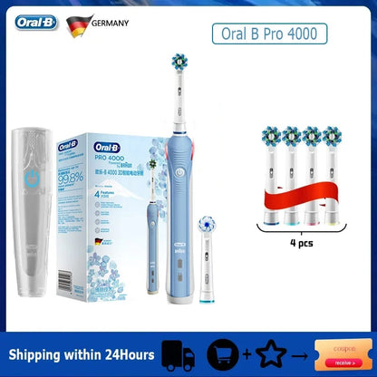 Oral B Electric Toothbrush Pro 4000 with Pressure Sensor - Smarsty
