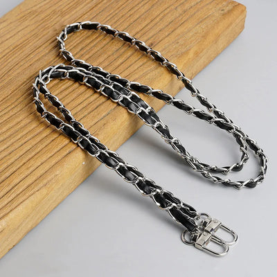 PU Leather Metal Chain Accessories Crossbody Shoulder Portable Wrist Bag Chain Strap Replacement Luggage Accessories Versatile - Smarsty