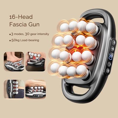 16-Head Fascia Gun High-Frequency Vibration Body Massage Gun Back and Waist Massager Neck Shoulder Massager Muscle masajeador - Smarsty