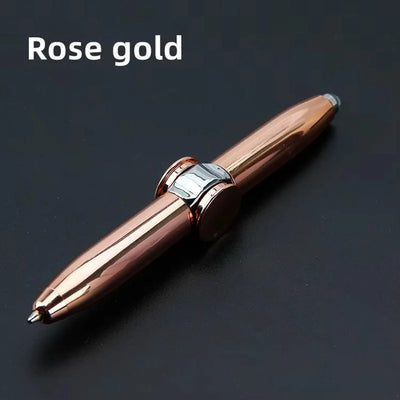 Multifunctional Decompression Finger Rotate Luminous Gyro Pens Toy Fidgets Spinner LED Light Ballpoint Pen Metal Gyro Pen Gift by Smarsty