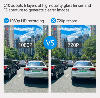 10 Inch Touch Screen Dash Cam Front And Rear Cameras - Smarsty